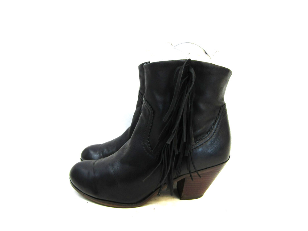 Sam Edelman Womens Size 8.5 M Black Leather Zip Ankle Fashion Boots Bootie